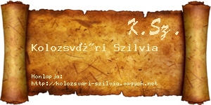 Kolozsvári Szilvia névjegykártya