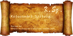 Kolozsvári Szilvia névjegykártya
