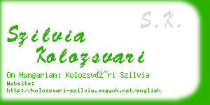 szilvia kolozsvari business card